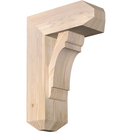 Ekena Millwork Olympic Craftsman Smooth Bracket w/ Offset Brace, Douglas Fir, 7 1/2"W x 18"D x 26"H BKT0806X18X26OLY04SDF